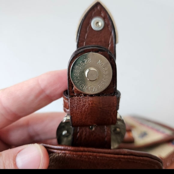 Tapestry Carpet Southwestern Print Handbag Belt Concho Closure Outer Slio Pocket - Picture 8 of 14